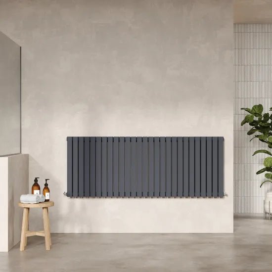 Nuie Coleridge Horizontal Double Panel Radiator 600 x 1572mm - Anthracite