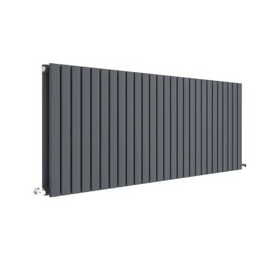 Nuie Coleridge Horizontal Double Panel Radiator 600 x 1572mm - Anthracite