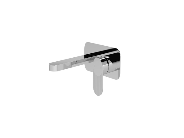 Nuie Cyprus 2TH Wall Mounted Basin Mixer with Plate Chrome
