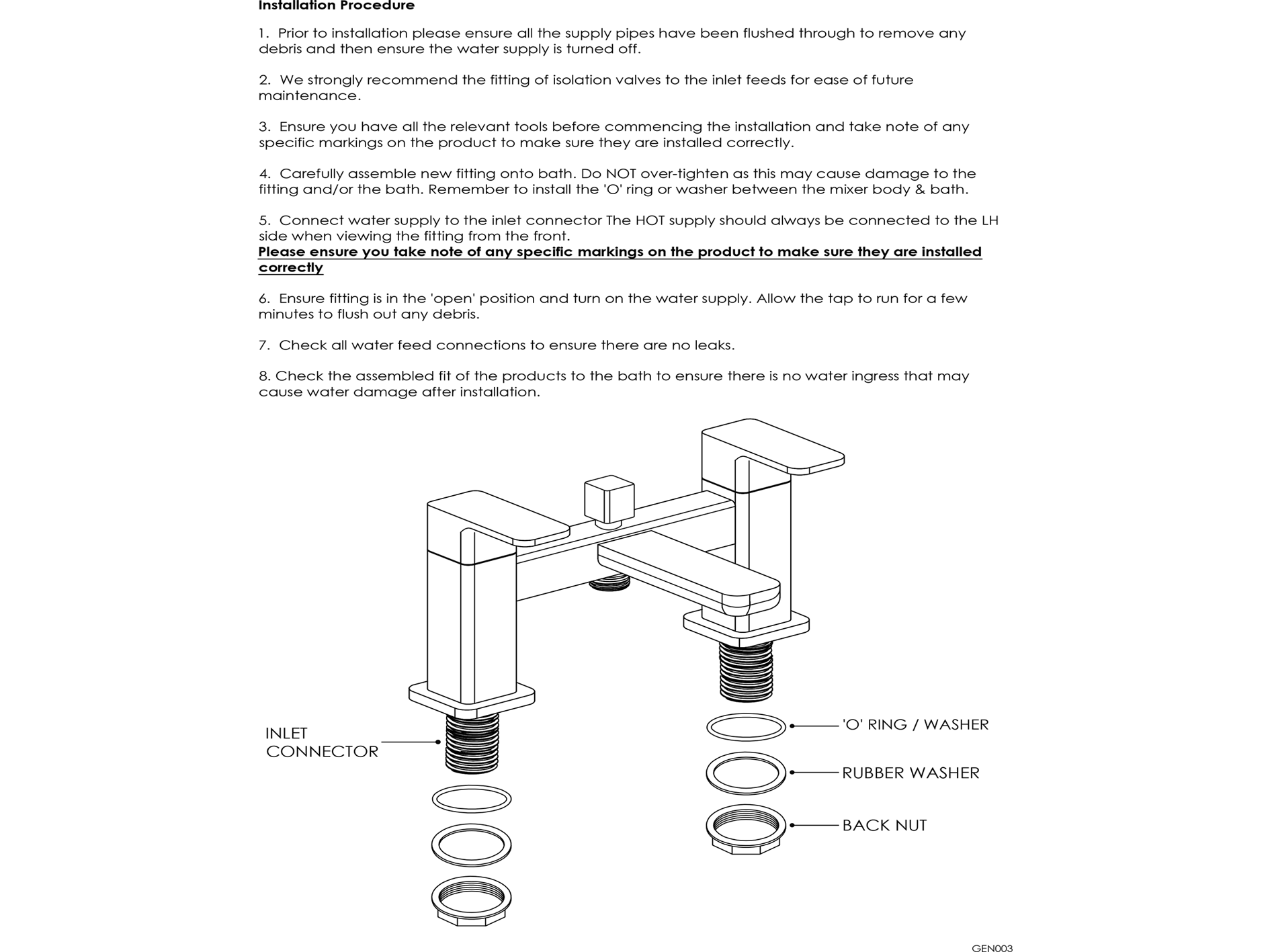 nuie - Cyprus - Bath Filler Tap