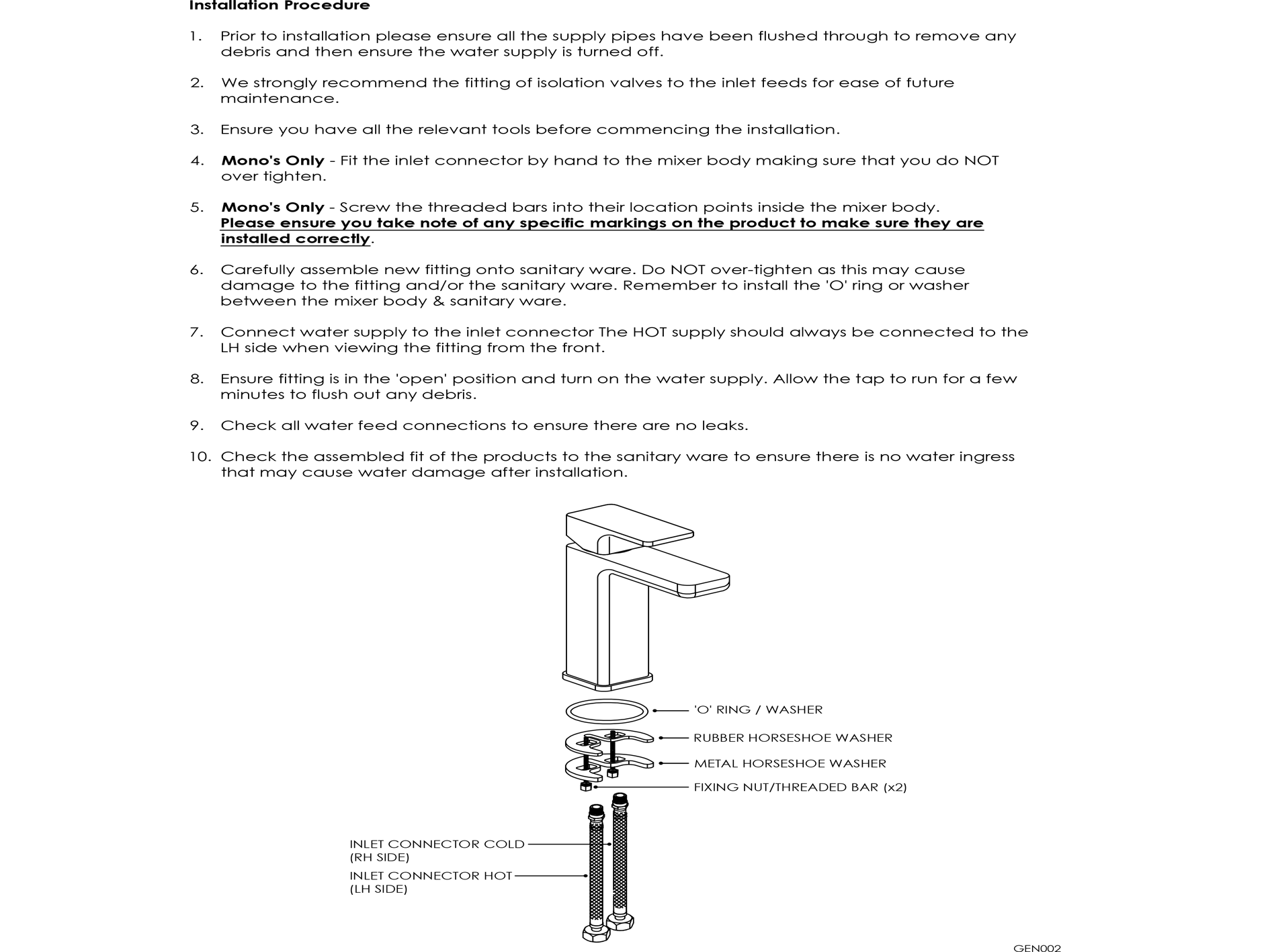 Nuie - Cyprus Binsey High Rise Mono Basin Mixer - Chrome
