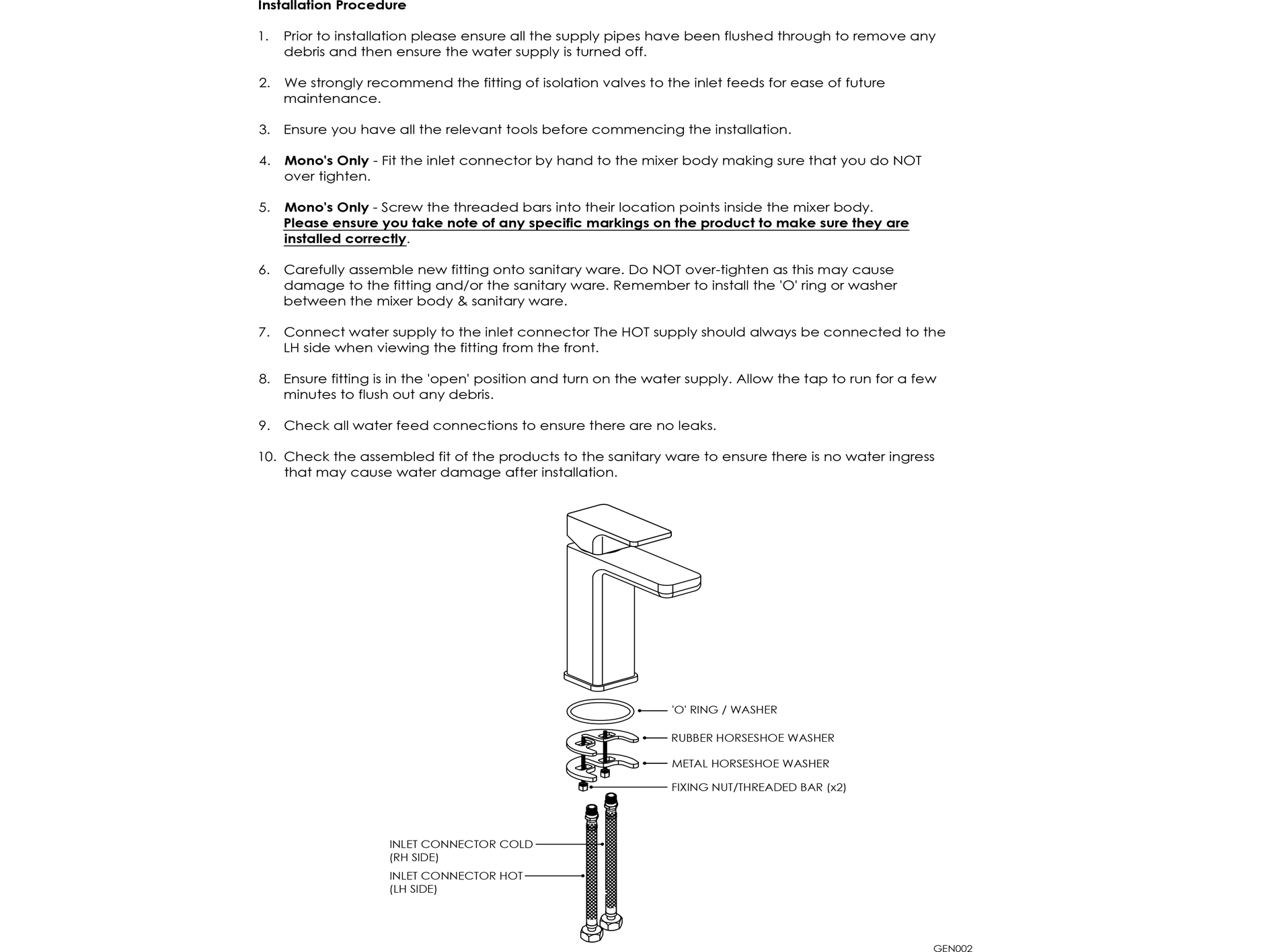 nuie - Cyprus / Binsey High Rise Mono Basin Mixer Tap