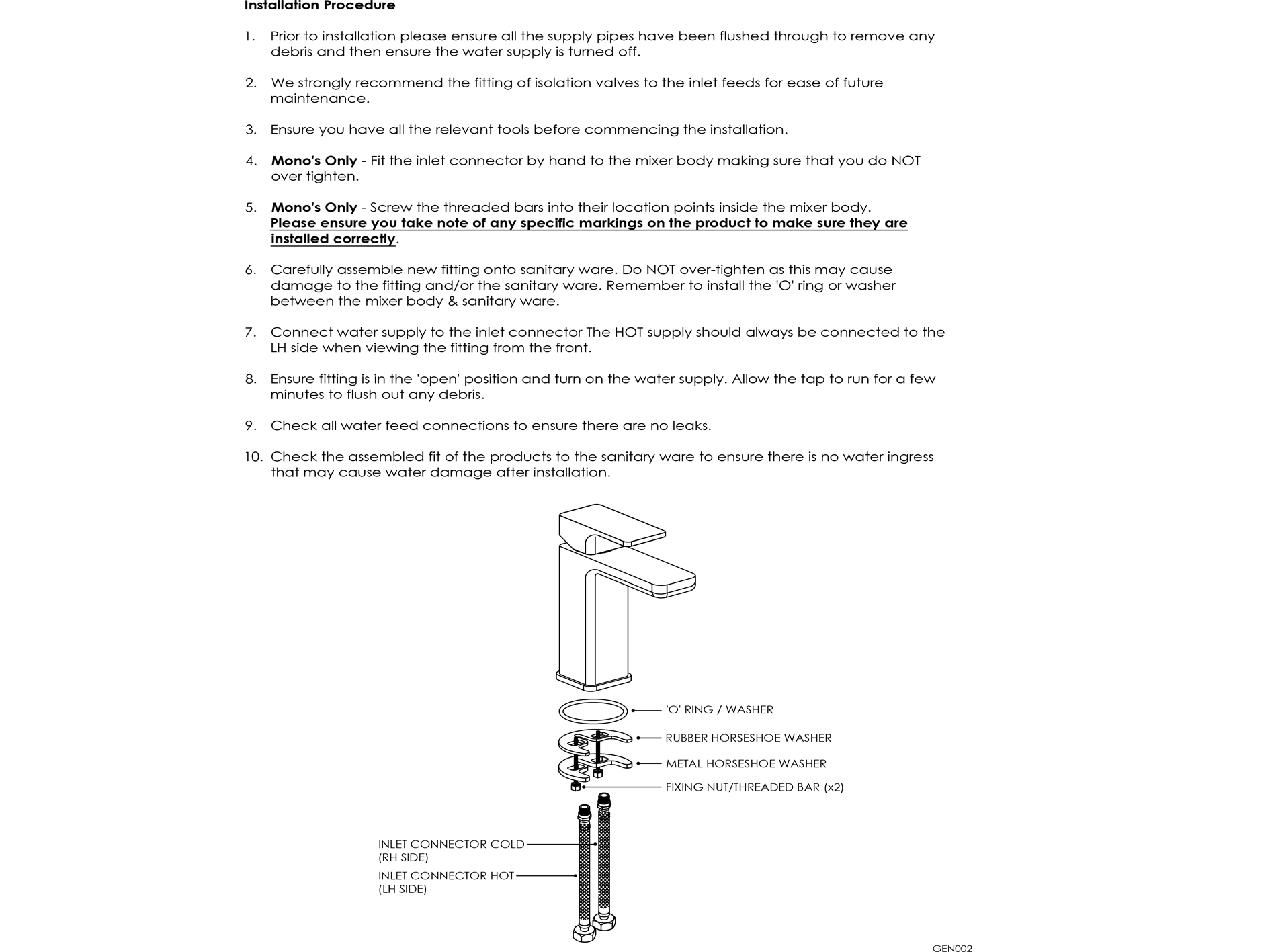 nuie - Cyprus / Binsey High Rise Mono Basin Mixer Tap