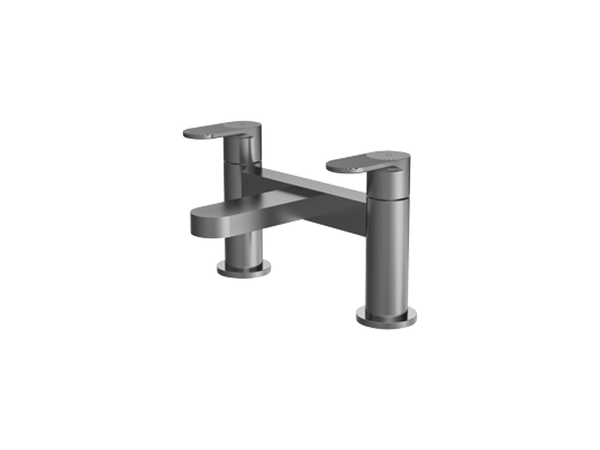 Nuie Cyprus Deck Mounted Bath Filler Brushed Pewter
