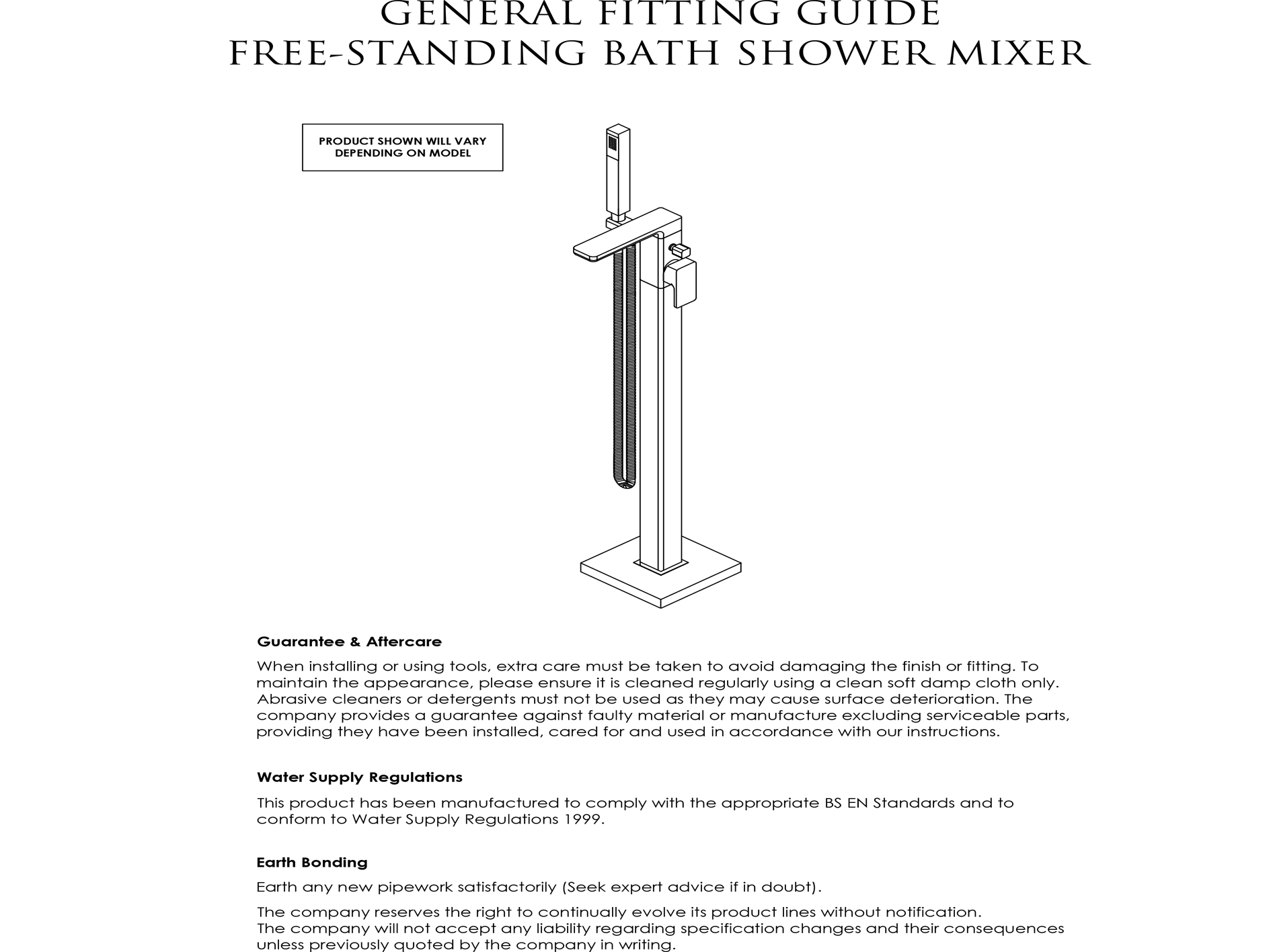 nuie - Cyprus / Freestanding Bath Shower Mixer with Kit