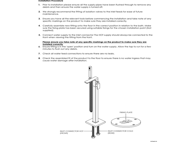 nuie - Cyprus / Freestanding Bath Shower Mixer with Kit