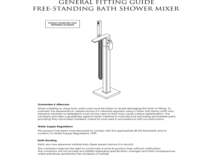 Nuie Cyprus Freestanding Bath Shower Mixer with Kit Brushed Bronze