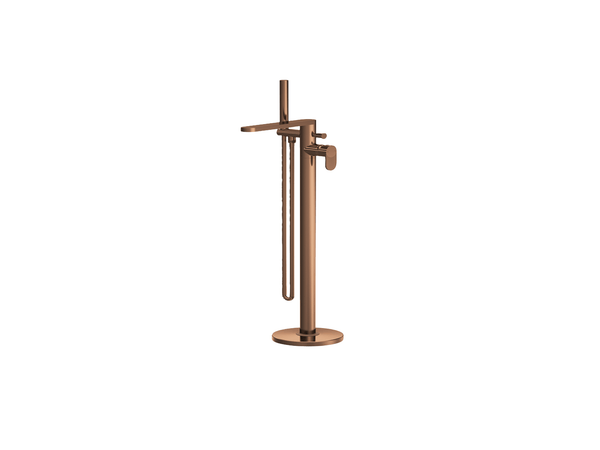 Nuie Cyprus Freestanding Bath Shower Mixer with Kit Brushed Bronze