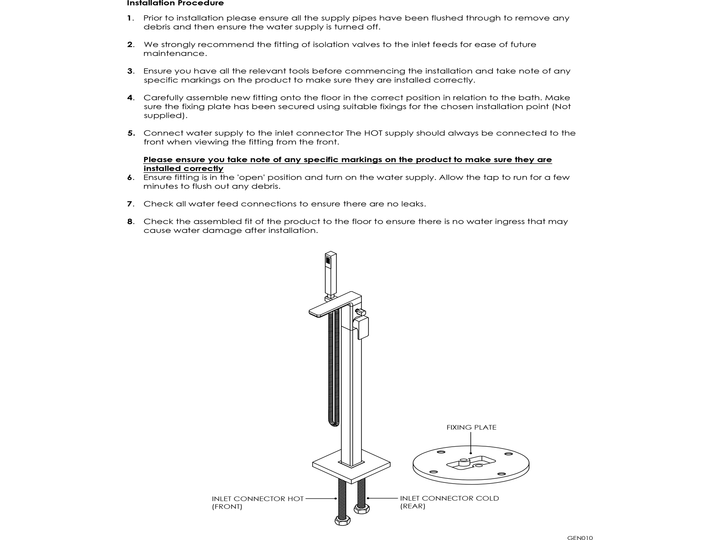 Nuie Cyprus Freestanding Bath Shower Mixer with Kit Brushed Bronze
