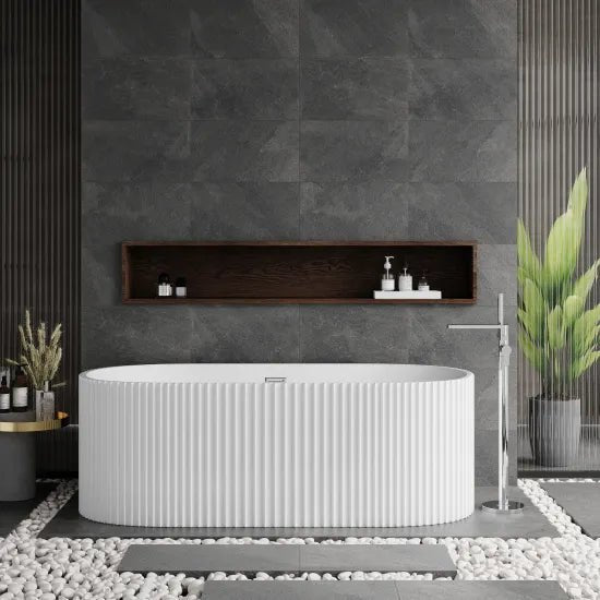 Nuie Fluted 1700 x 780 x 580 Oval Freestanding Bath