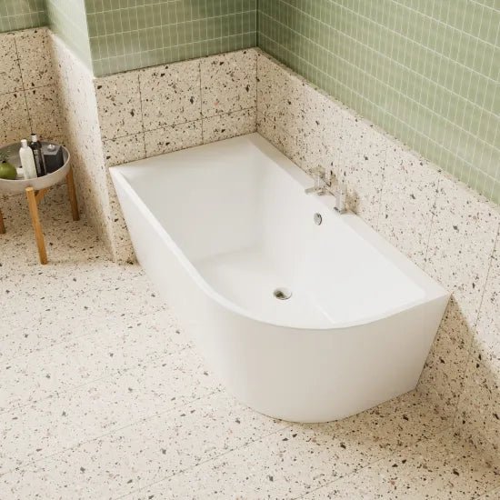 Nuie Freestanding Single Ended Right Hand Corner Bath Tub, 1500mm x 800mm