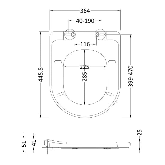 Nuie Luxury Top Fix Soft Close Toilet Seat