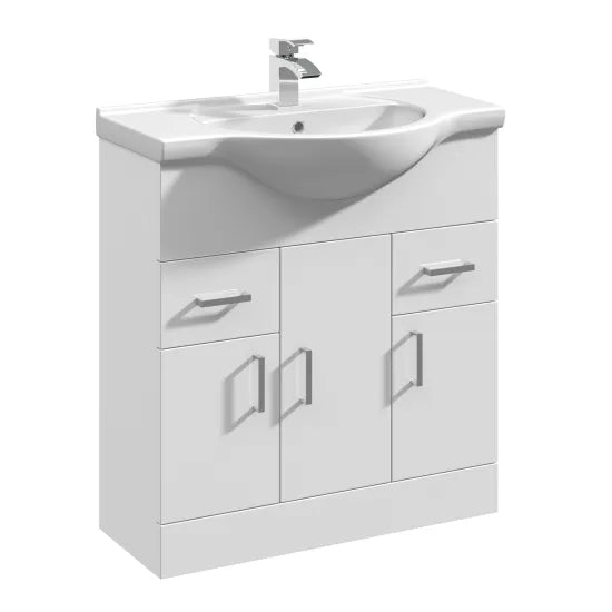 Nuie Mayford 755mm Floor Standing 3 Door Vanity Unit With Basin