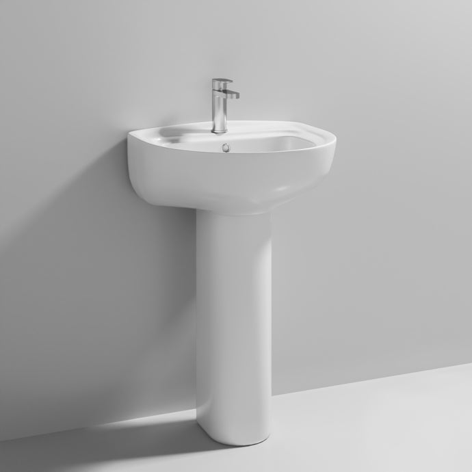 Nuie Melbourne 550mm 1TH Basin & Pedestal