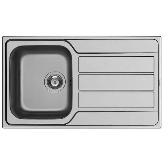 Nuie Pyramis Athena 860 x 500mm 1 Bowl Kitchen Sink & Drainer