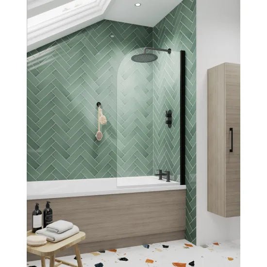 Nuie Round Bath Screen Matt Black