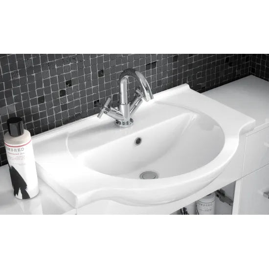 Nuie Saturn 1050mm Floor Standing Cloakroom Set With Basin, BTW Pan & Soft Close Seat