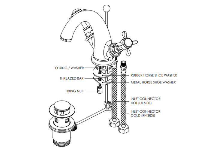 Nuie Selby Mono Basin Mixer Chrome