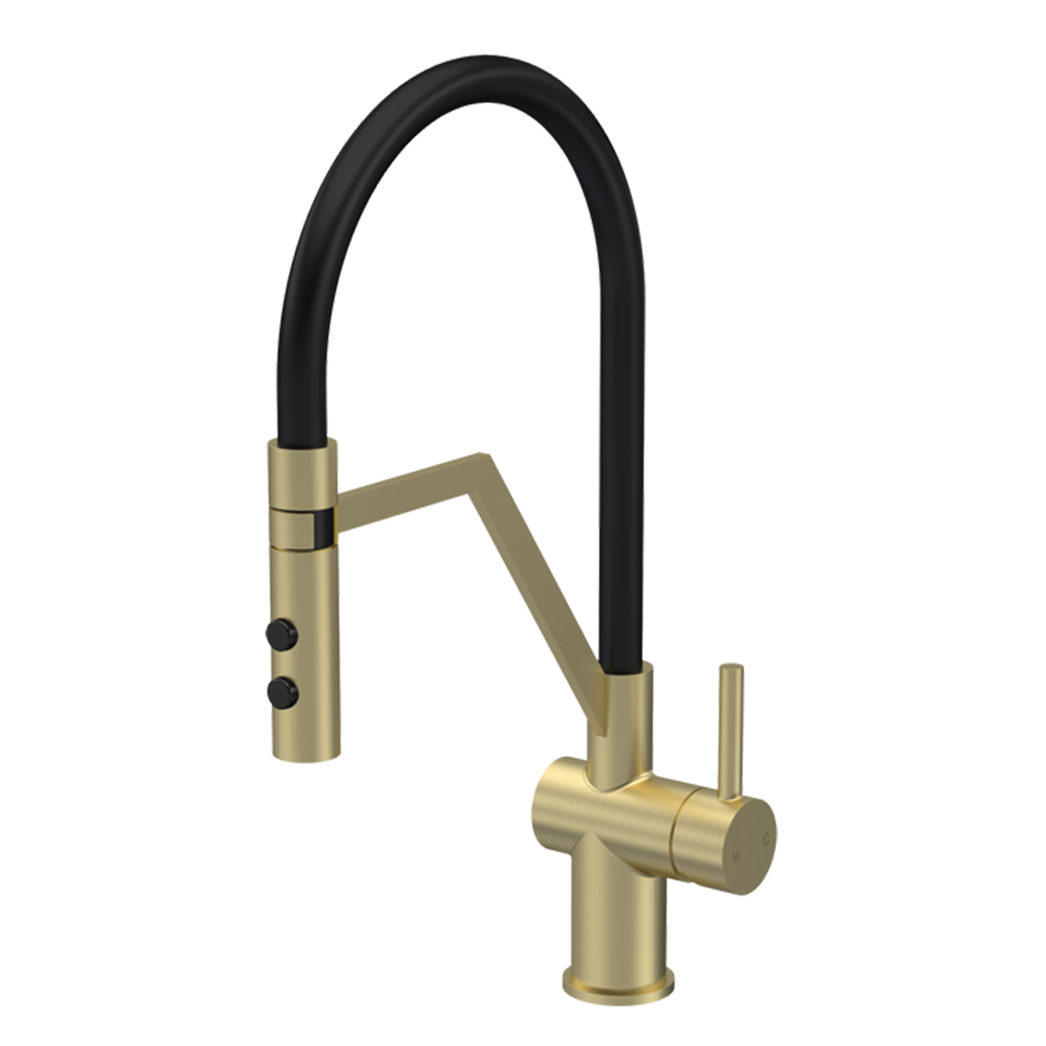 Nuie - Kitchen Taps Ravi Mono Basin Single Lever Round Basin Tap & Rinser