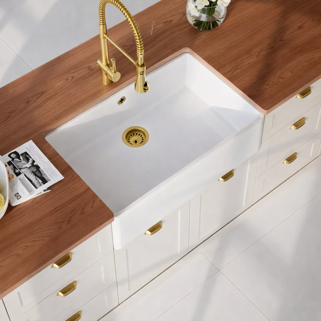 Nuie Butler Sink – Fireclay Single Bowl Kitchen Sink - White