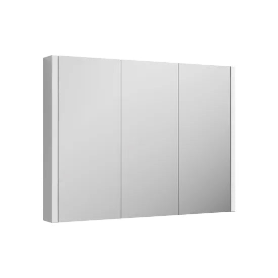 Nuie - Eden 3 Door - Wall Hung Mirror Cabinet With Handles - Gloss White