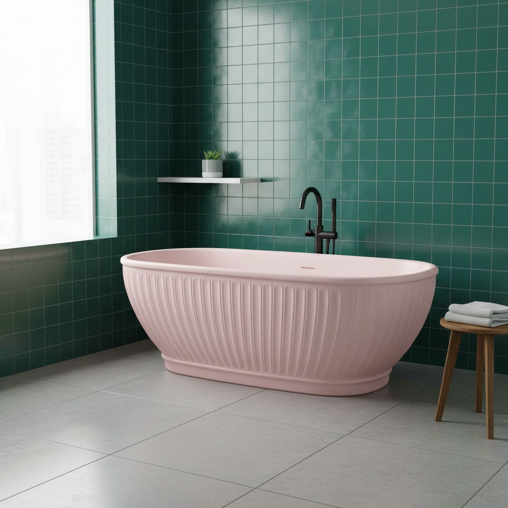 BC Designs - Casini Cian Solid Surface Freestanding Bath