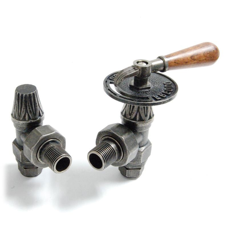 Plumbers Choice Abbey Angled Brass Throttle Radiator and Lock - Shield Valves