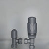 Plumbers Choice Angled Anthracite Thermostatic Radiator Valves & Lockshield 15mm (pair)