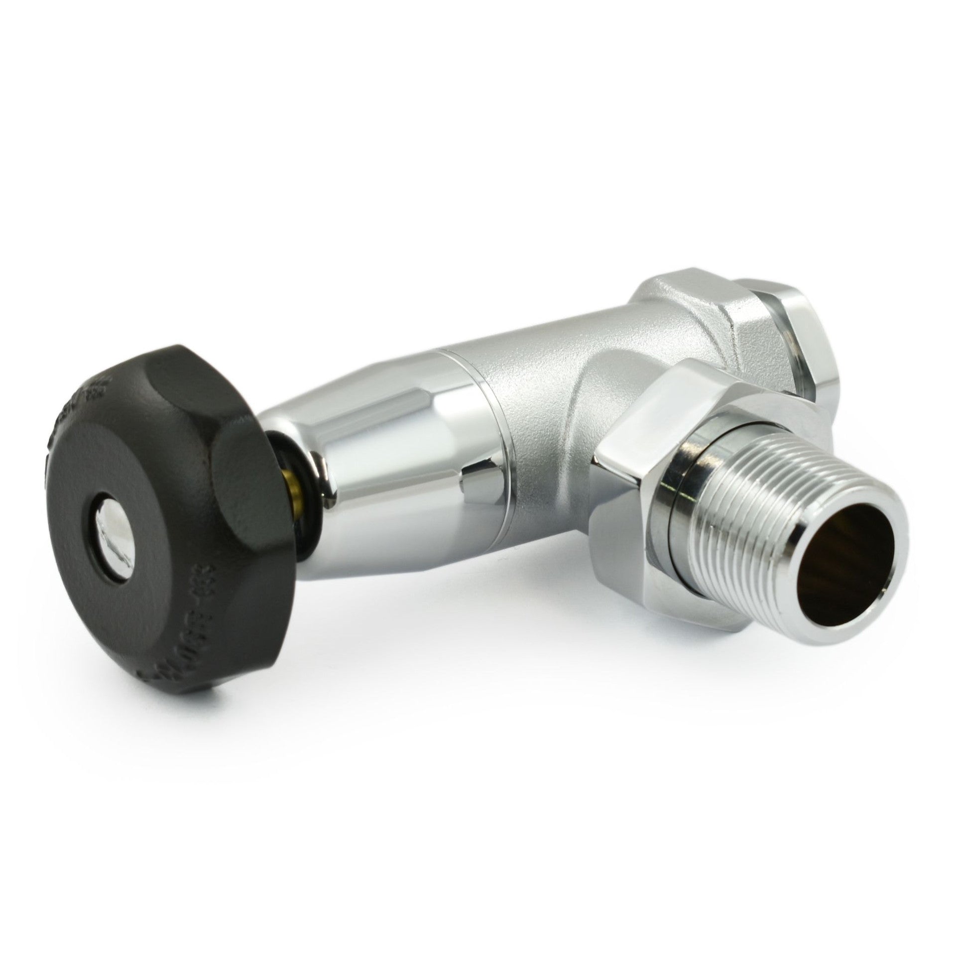 Plumbers Choice Black and Brass Old School Radiator Valves 3/4 inch - Chrome