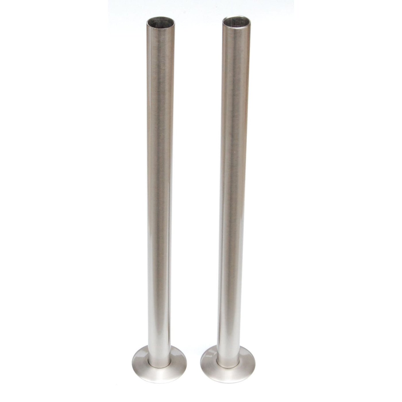 Plumbers Choice Brushed Satin Nickel Brass Radiator Valve Sleeving Kit 300mm pair