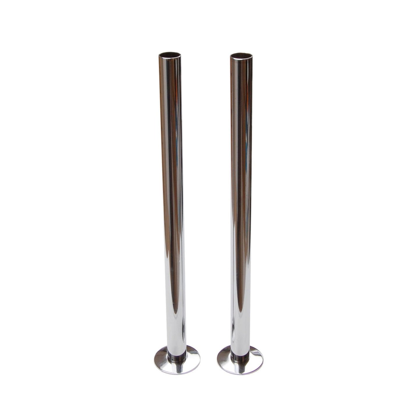 Plumbers Choice Chrome Brass Radiator Valve Sleeving Kit 300mm pair