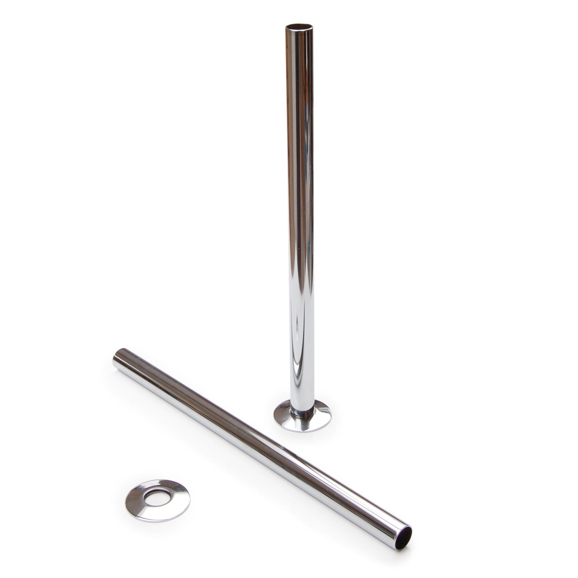 Plumbers Choice Chrome Brass Radiator Valve Sleeving Kit 300mm pair