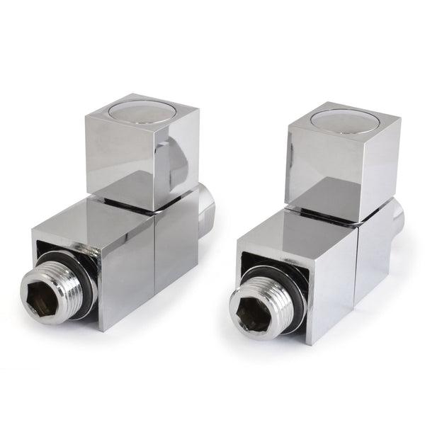 Plumbers Choice Cube Straight Square Radiator Valve Chrome