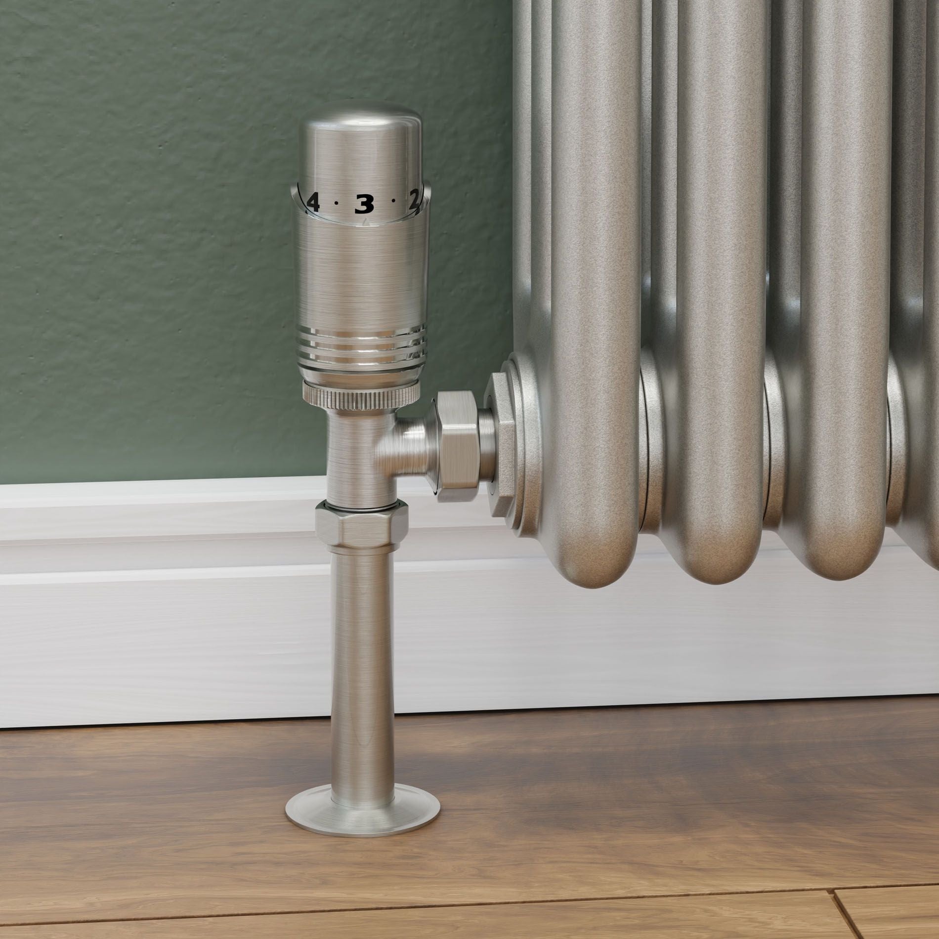 Plumbers Choice Delta Angled TRV Brushed Satin Nickel Thermostatic ...