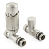 Plumbers Choice - Delta Straight TRV Nickel Thermostatic Radiator & Towel Rail Valve - Brushed Satin