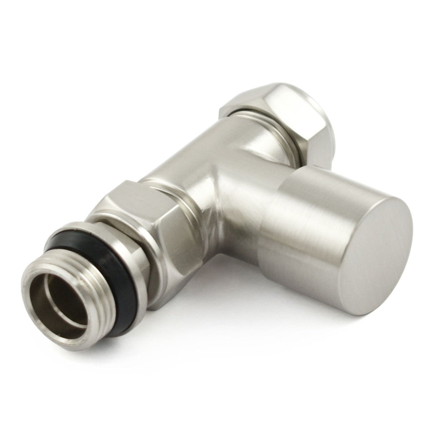 Plumbers Choice Delta Straight TRV Brushed Satin Nickel Thermostatic Radiator Valve