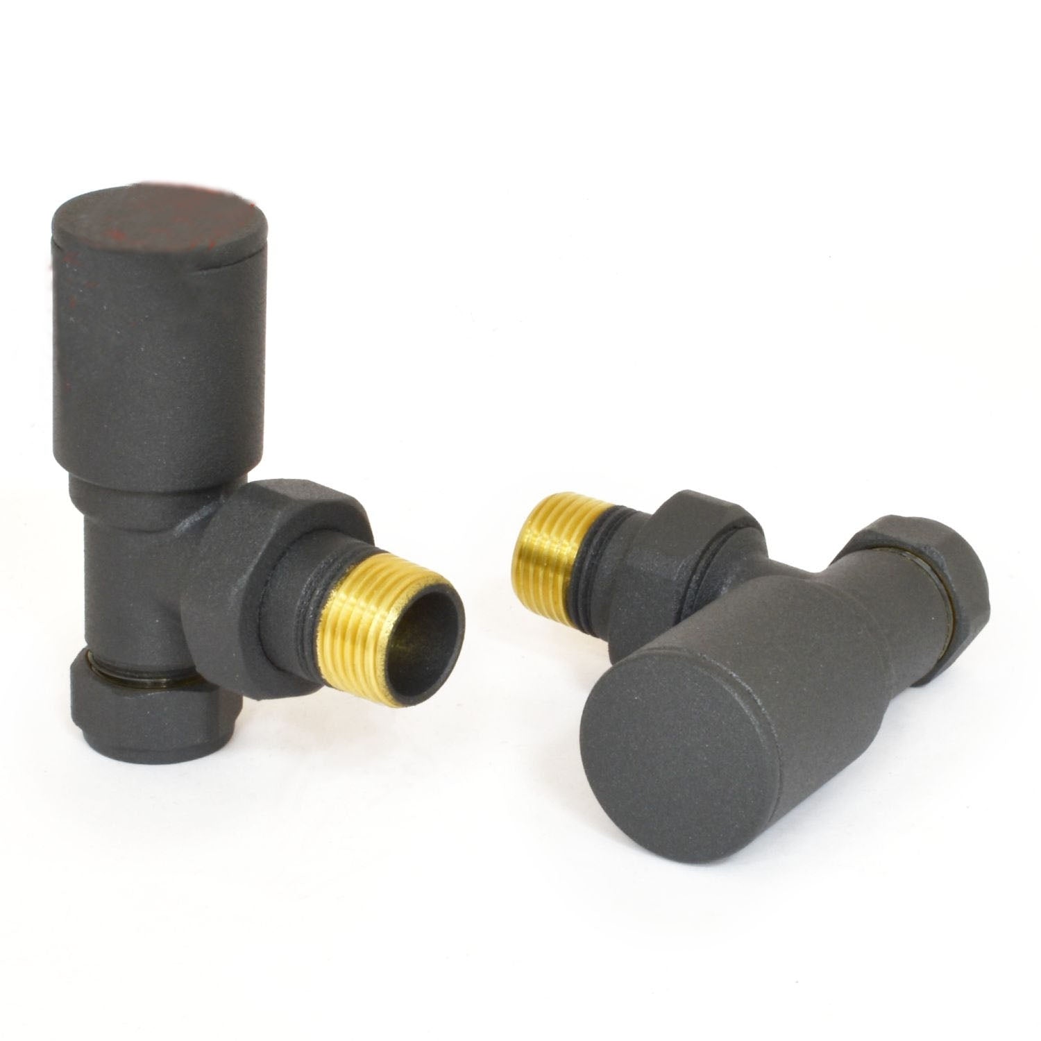 Plumbers Choice Milan Angled Anthracite Radiator Valves (Pair)
