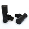 Plumbers Choice - Milan Angled Radiator Valves (Pair) - Jet Black
