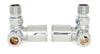 Plumbers Choice - Milan Corner Brass Radiator Valves Pair - Chrome