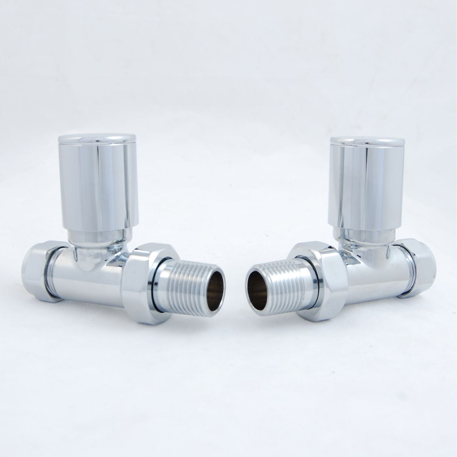 Plumbers Choice Milan Corner Brass Radiator Valves Pair Chrome