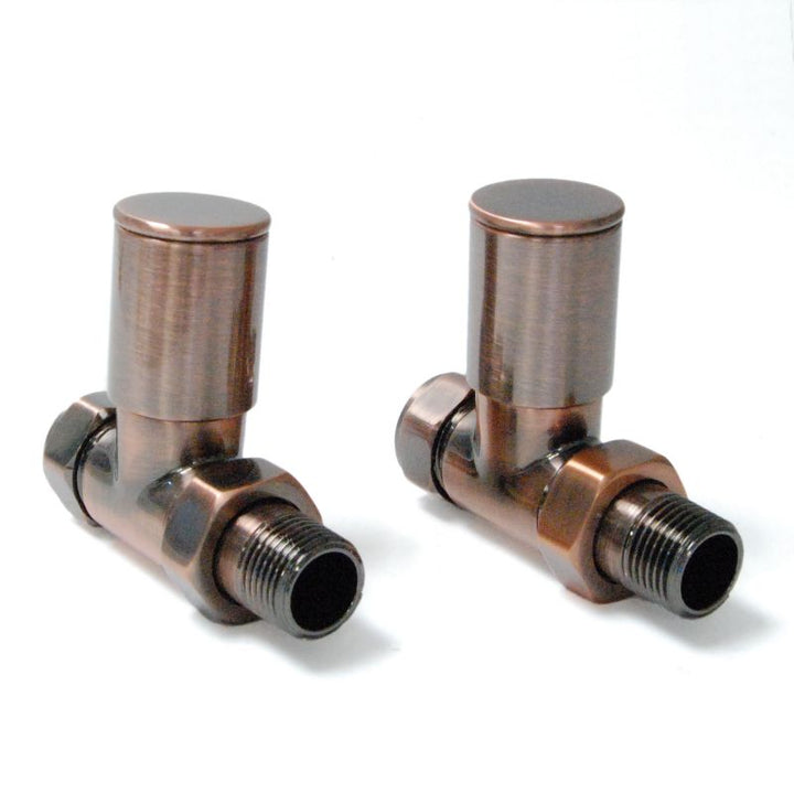 Plumbers Choice Milan Corner Brass Radiator Valves Pair Chrome