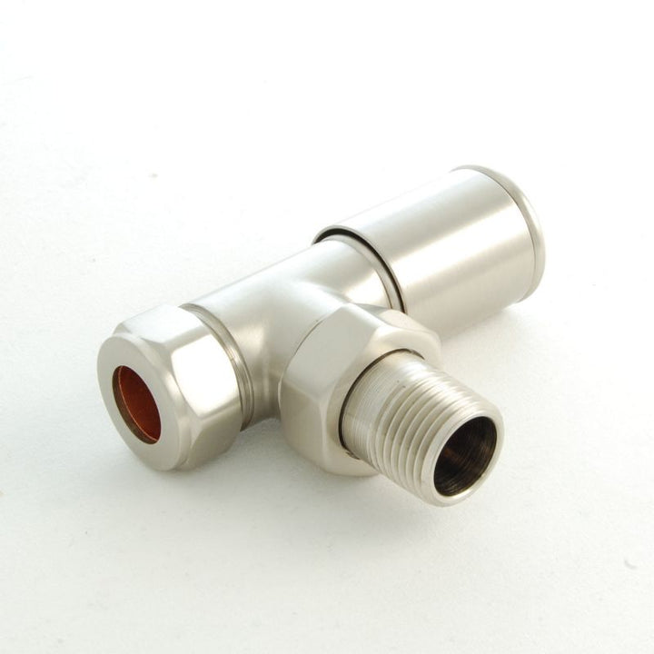 Plumbers Choice Milan Corner Brass Radiator Valves Pair Chrome