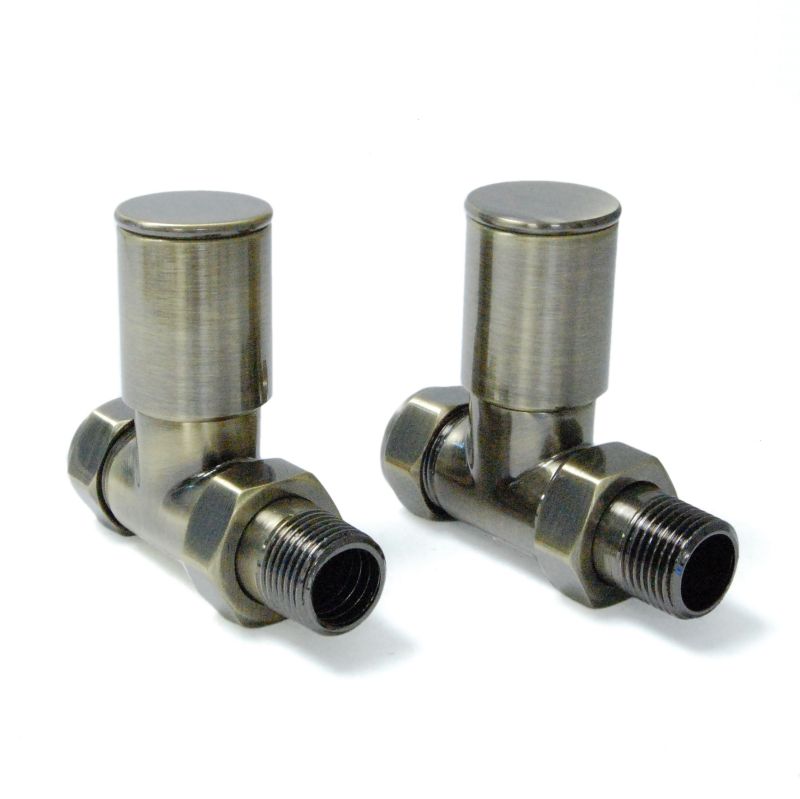 Plumbers Choice Milan Corner Brass Radiator Valves Pair Chrome