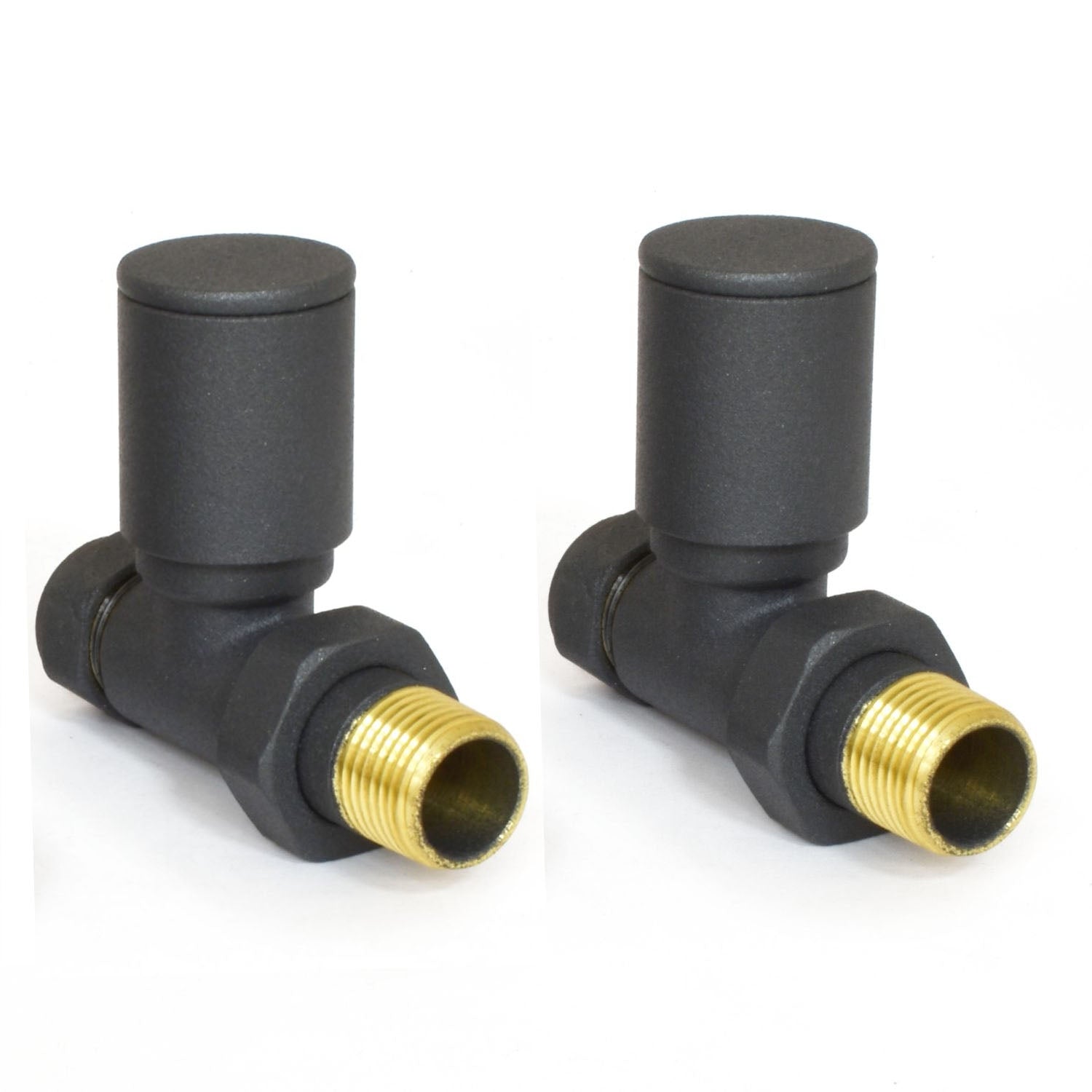 Plumbers Choice Milan Straight Anthracite Radiator Valves (Pair)