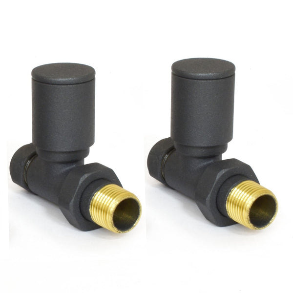 Plumbers Choice Milan Straight Anthracite Radiator Valves (Pair)