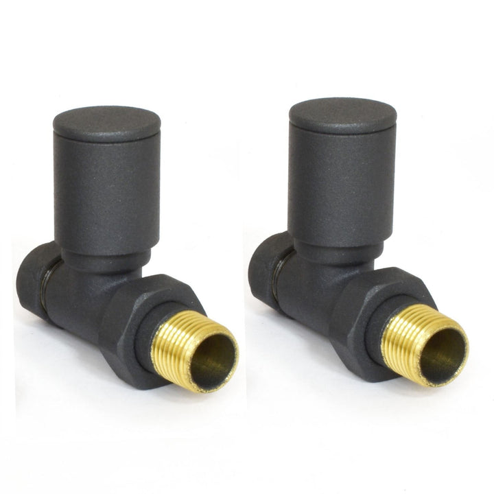 Plumbers Choice Milan Straight Anthracite Radiator Valves (Pair)
