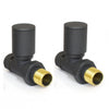 Plumbers Choice - Milan Straight Radiator Valves (Pair) - Anthracite
