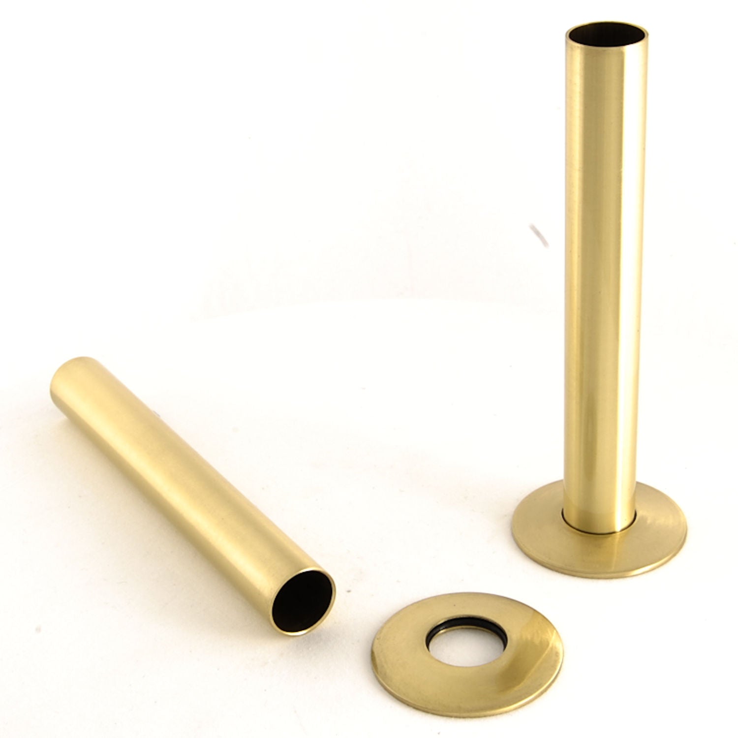 Plumbers Choice Polished Brass Radiator Valve Sleeving Kit pair