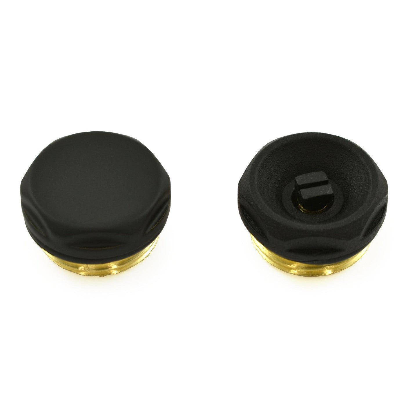 Plumbers Choice Radiator Air Vent & Blanking Plug Satin Black 1/2 Inch BSP