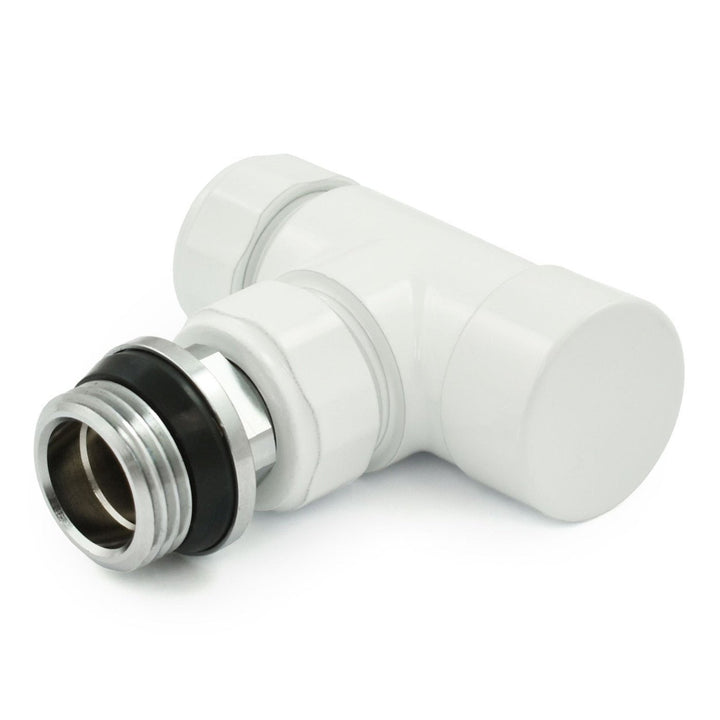 Plumbers Choice Realm Angled TRV All White Wheelhead & Lockshield